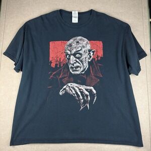 Y2K Nosferatu Vampire T-Shirt Men's 3XL Black Horror Movie‎ Halloween Promo Tee